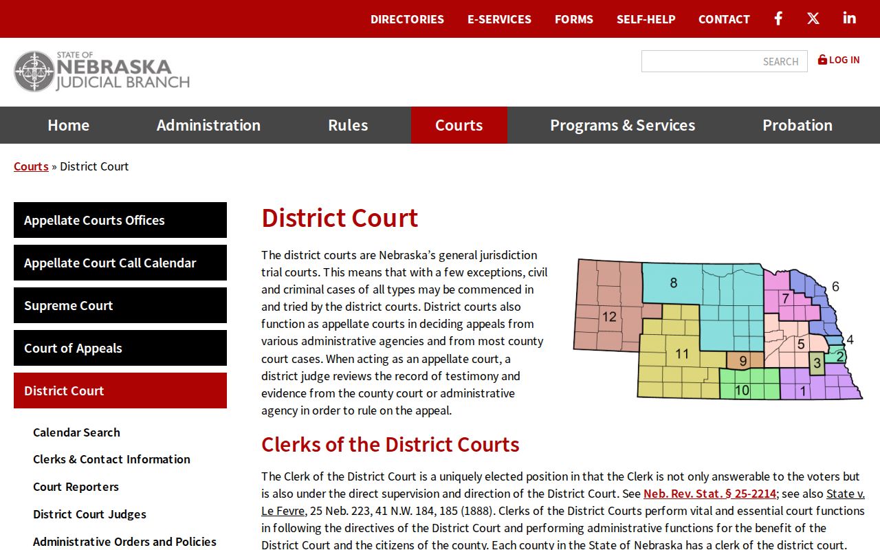 Fillmore County court docket Nebraska District Court jurisdiction overview